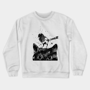 Peeking cat and Magpie Crewneck Sweatshirt